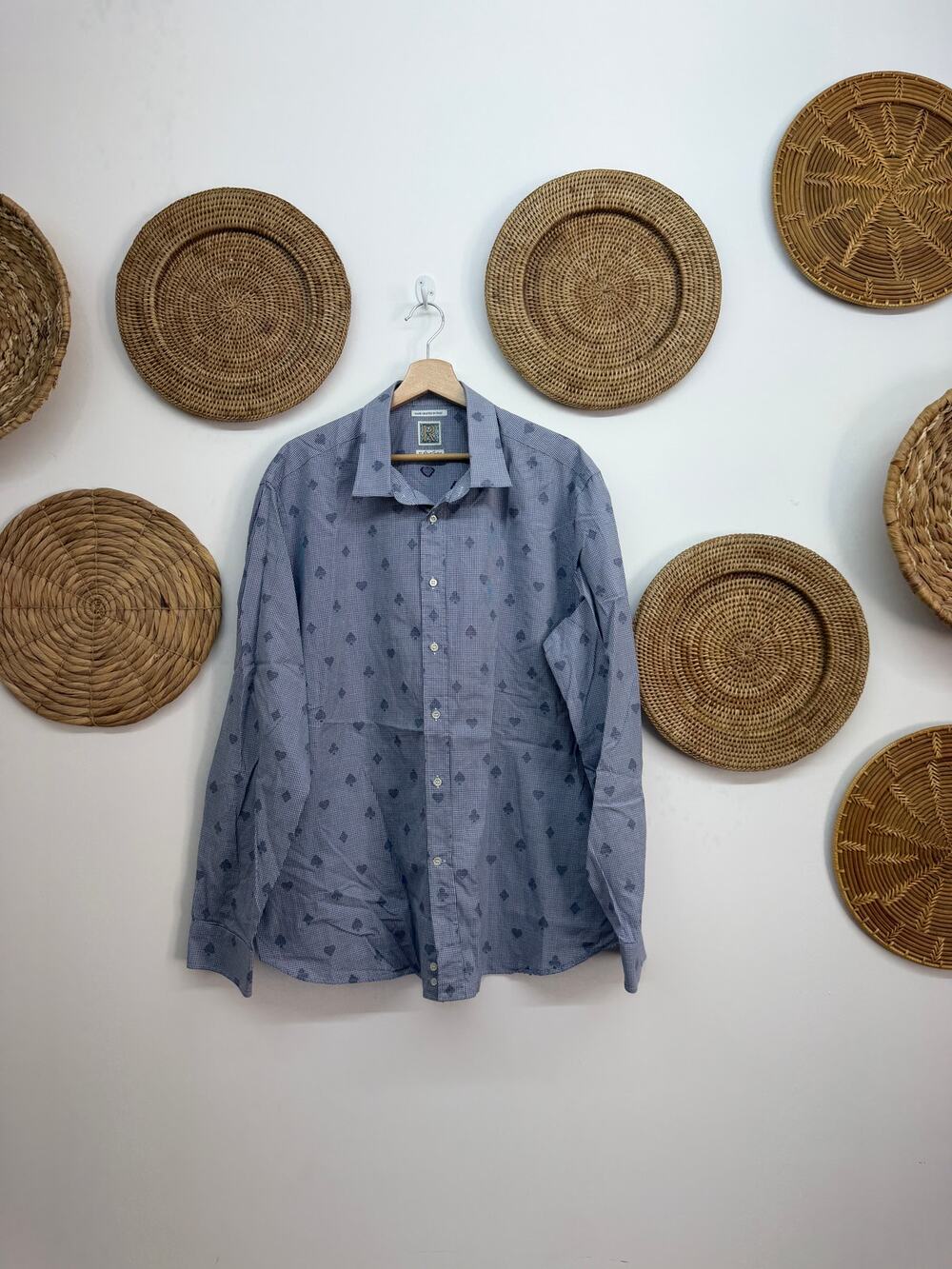 $395 R by Robert Graham Button Up Dress Shirt Mens XXL